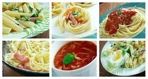  set of different pasta.