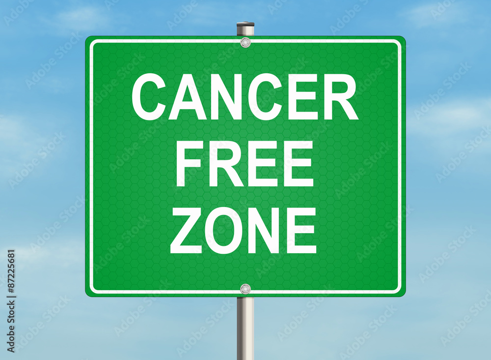 Cancer. Road sign on the sky background. Raster illustration. Cancer. Road sign on the sky background. Raster illustration.