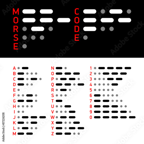 International Morse Code Alphabet And Numbers Stock Vector Adobe Stock