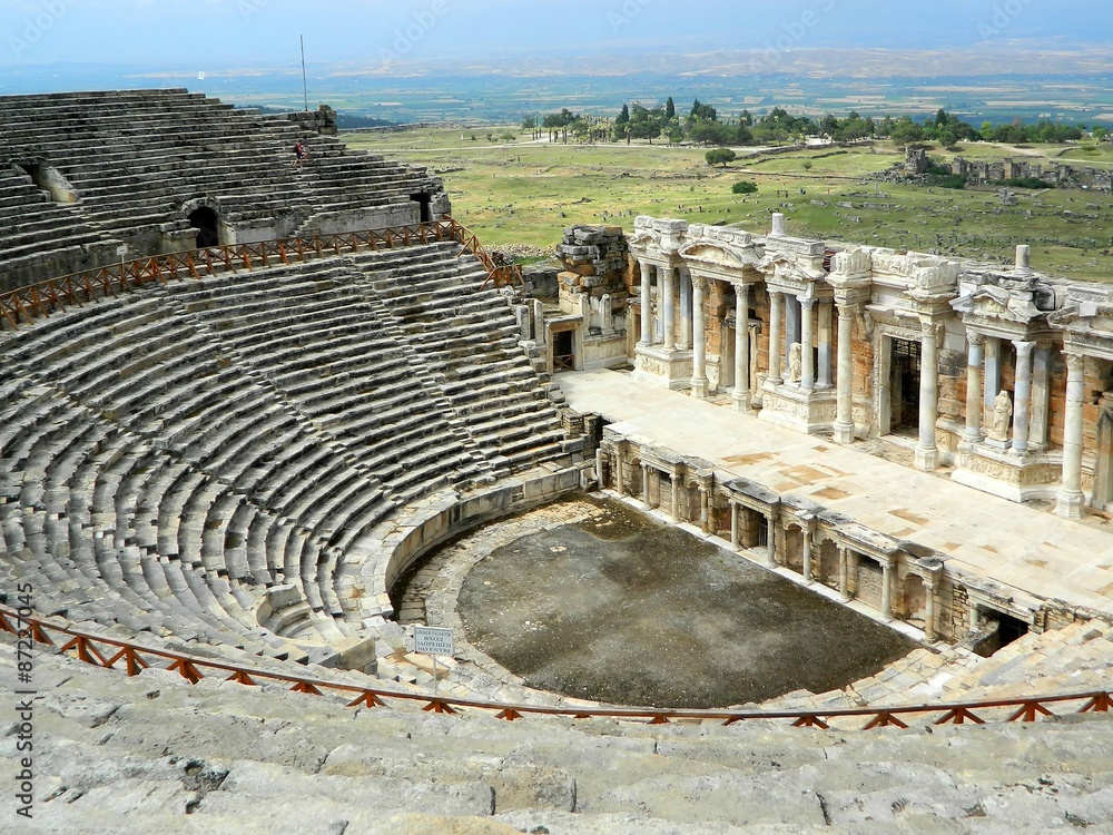 Amphitheater in ancient Hierapolis. Pamukkale. Turkey