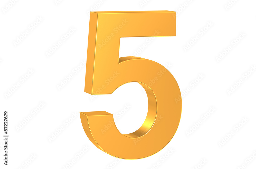 Fototapeta premium golden number 5