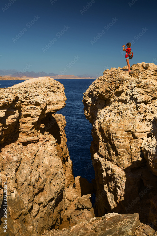 Lady on the cliff