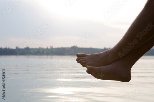 Swimmer on a dock