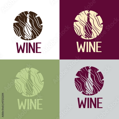 wine bootle in wooden log