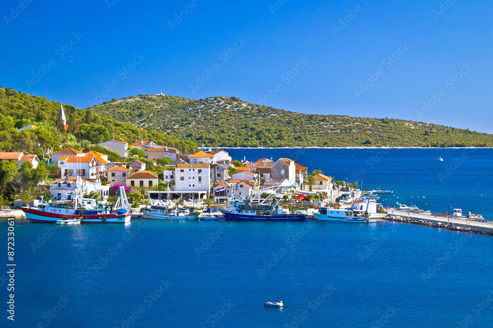 Rogoznica harbor and waterfront view
