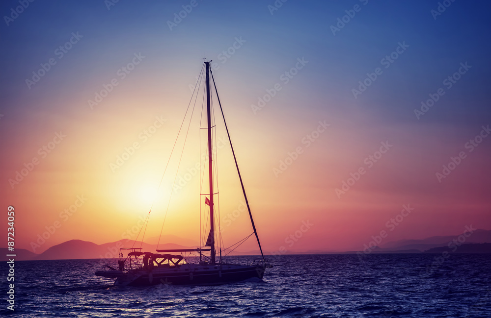 Sailboat on sunset