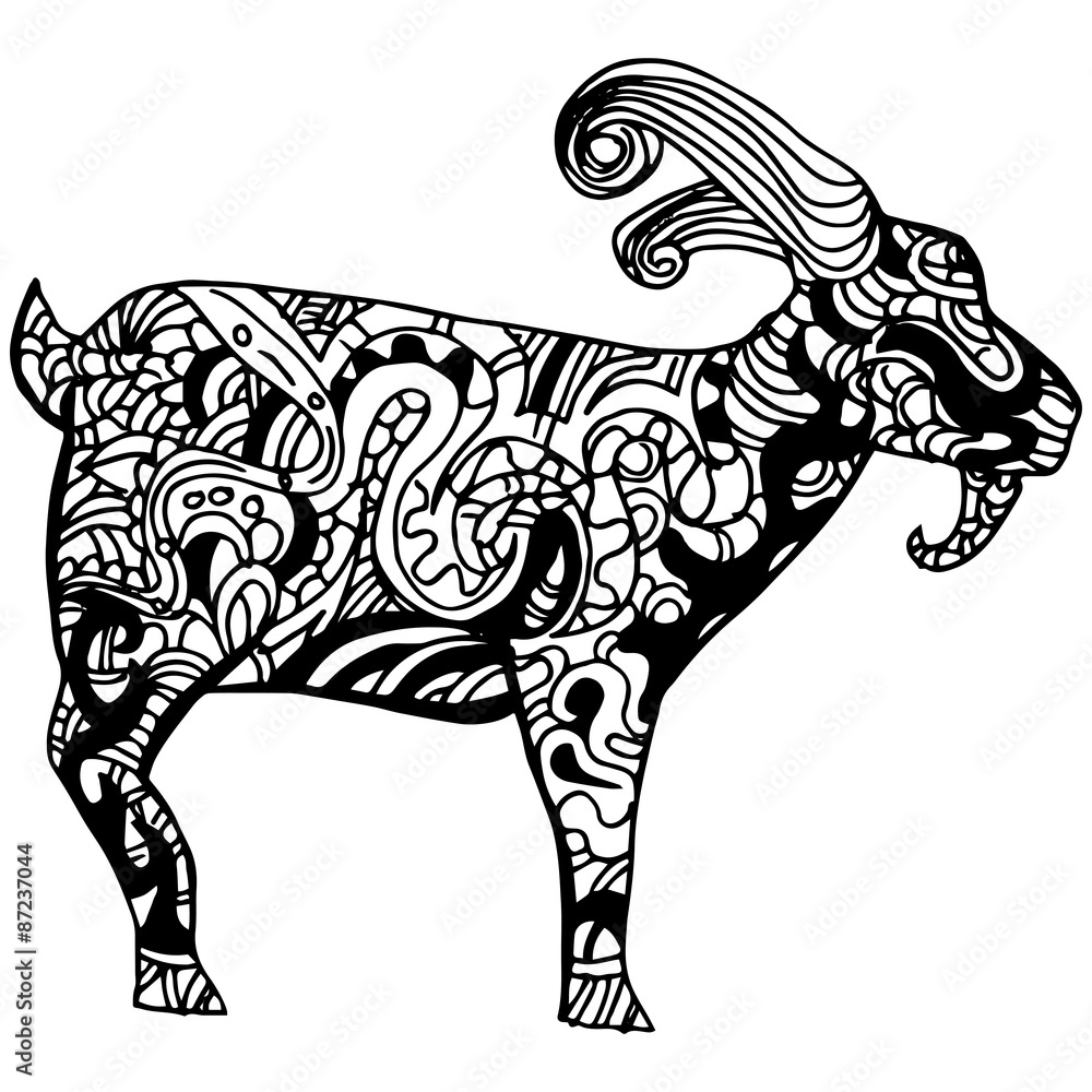 Fototapeta premium Goat Zentangle Style