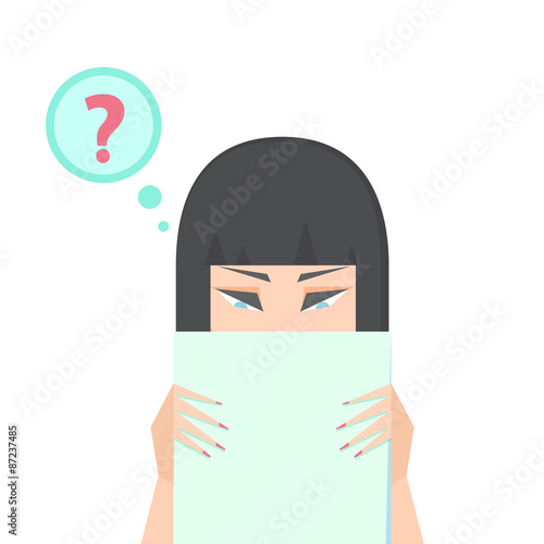 Woman with a sheet of paper