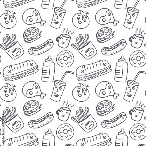 Fast food seamless pattern