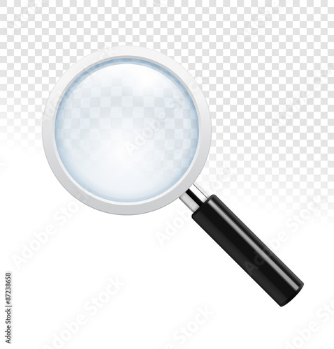 Magnifying glass isolated on white background. Vector illustration