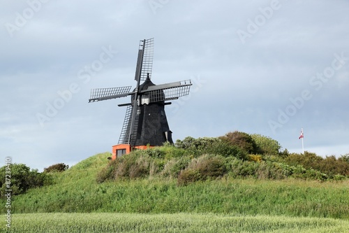 Windmill in Borglum near Lokken in Denmark 