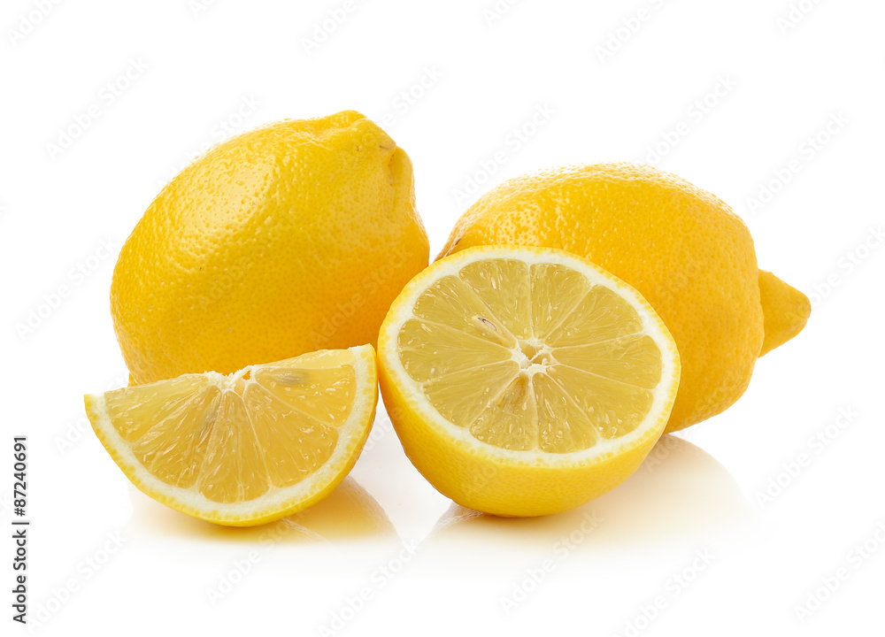 Fresh lemon isolated on a white background