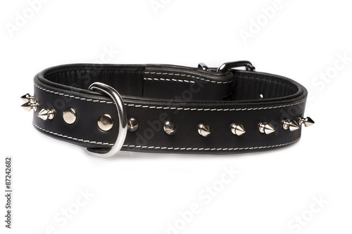 black leather collar for dog