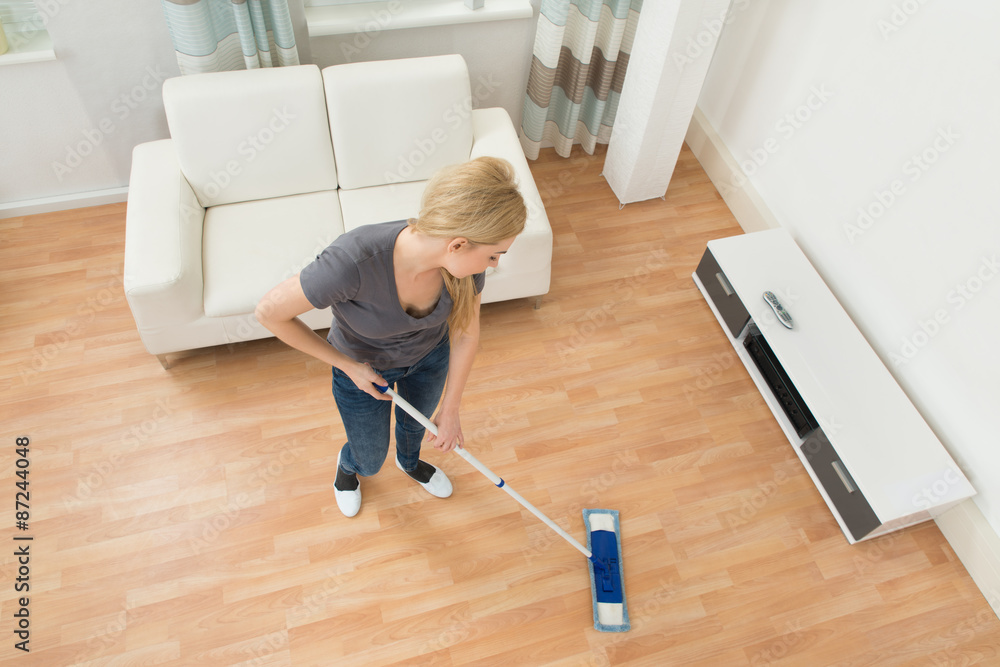 Woman Mopping Floor Woman Mopping Floor