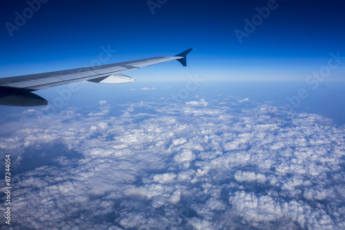 Aircraft Wing above Clouds