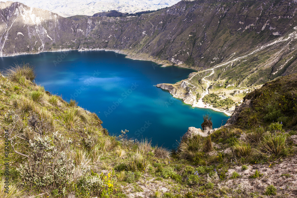 Quilotoa crater lake, Ecuador