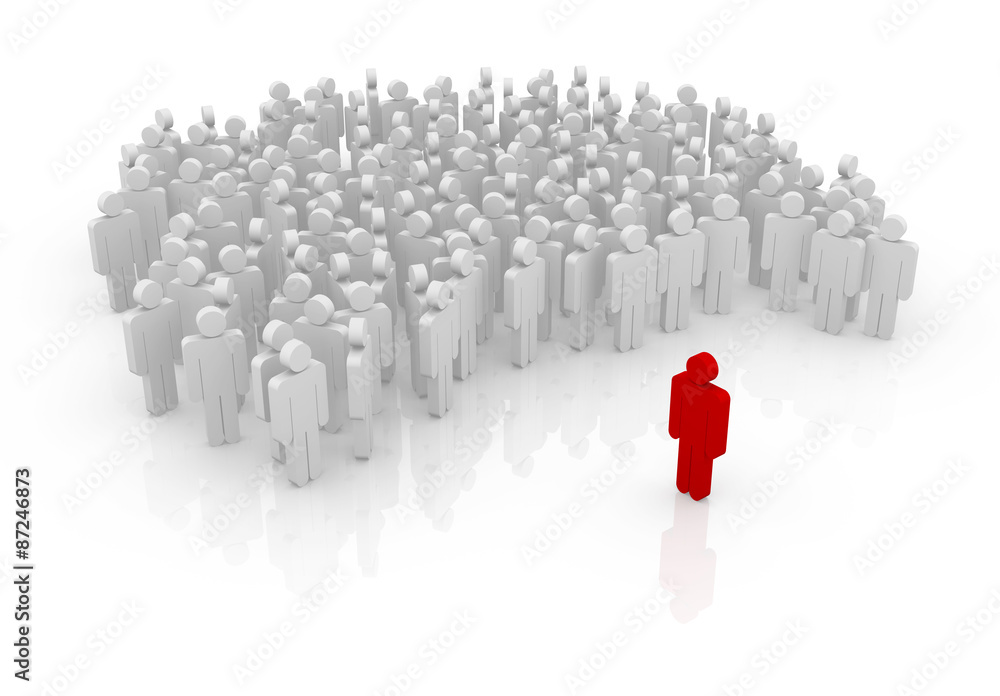 Naklejka premium Leader and team