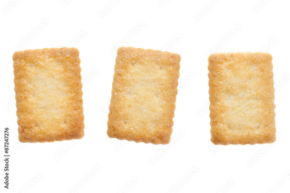 Piece of mini coconut biscuit isolated on white background Piece of mini coconut biscuit isolated on white background