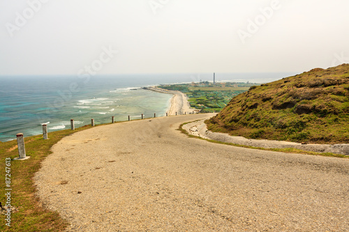 Road on island in Quang Ngai province, Vietnam
