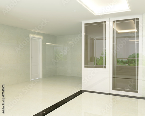 3D render of empty room interior