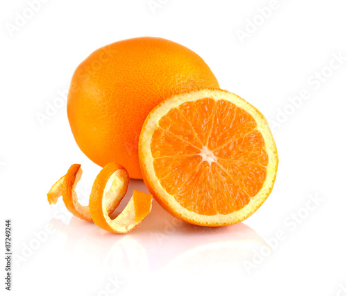 Orange fruit isolated on white background.