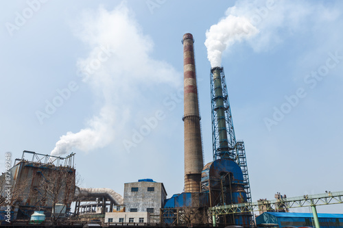 Steel mills smoke pollution