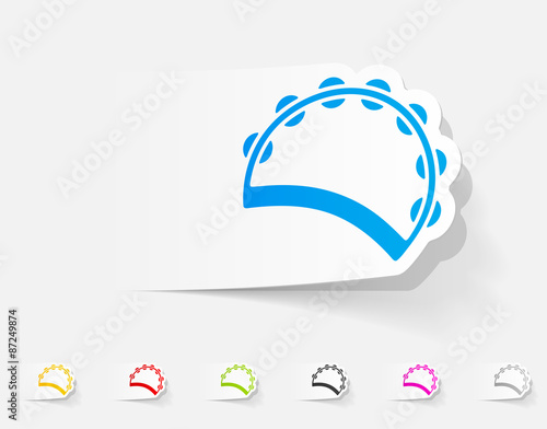 realistic design element. tambourine