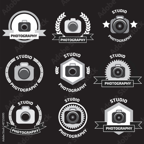 Foto studio logo set. Foto studio emblem. Photo studio logo set.