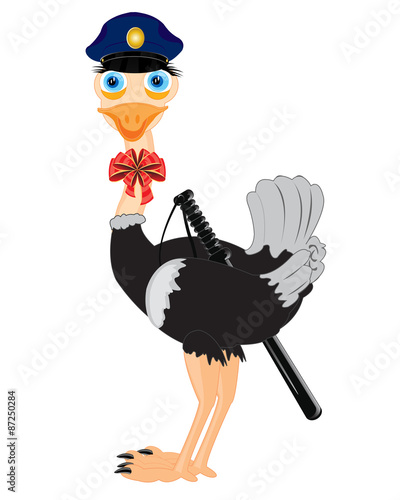 Bird ostrich police