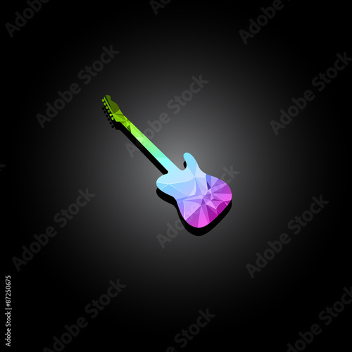 Guitar polygon color cover, easy editable