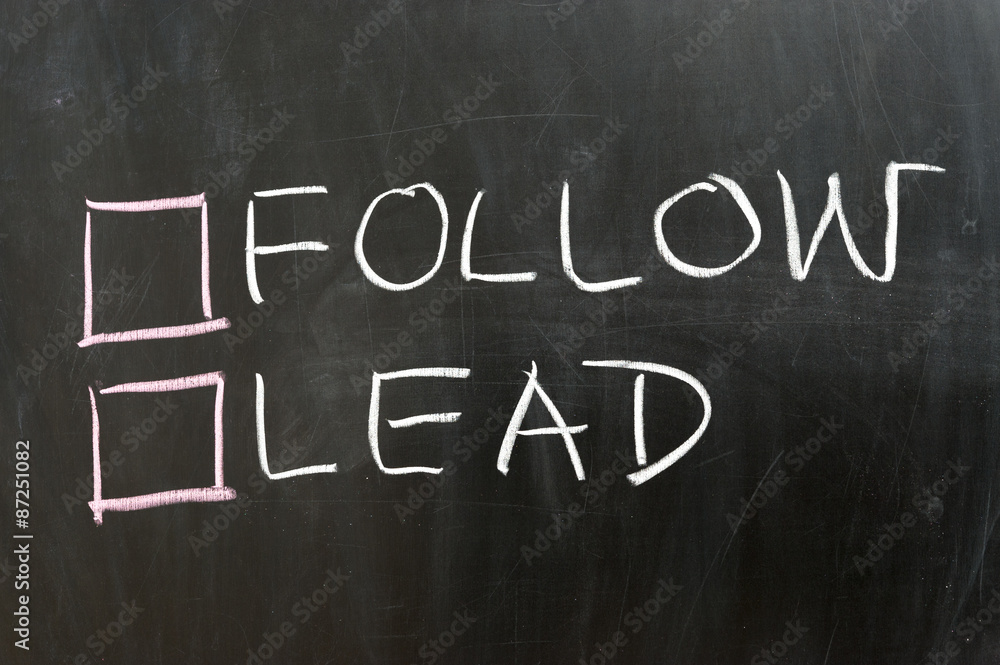Obraz premium Follow or lead options