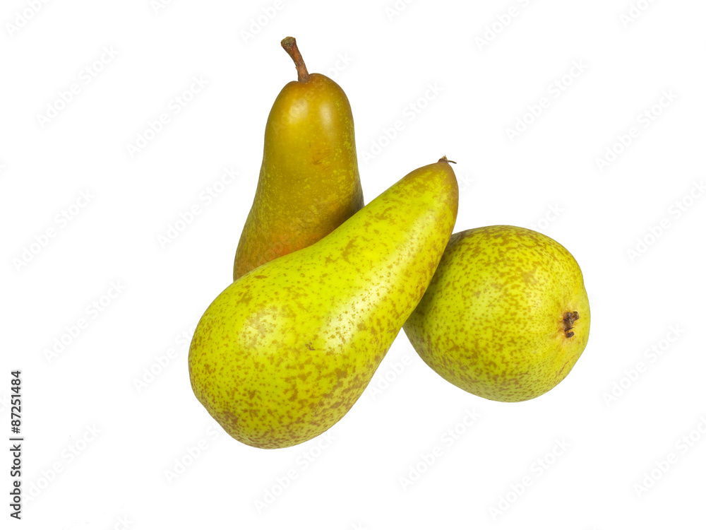 Three conference pears isolated on white background Three conference pears isolated on white background