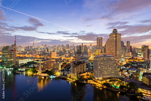 Bangkok skyline at night