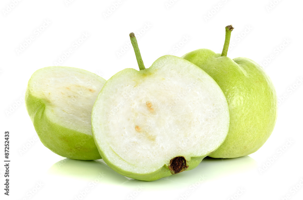 Guava fruit isolated on the white background