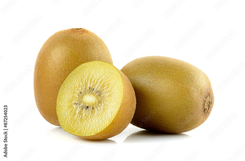 Yellow gold kiwi fruit isolated on the white background Yellow gold kiwi fruit isolated on the white background