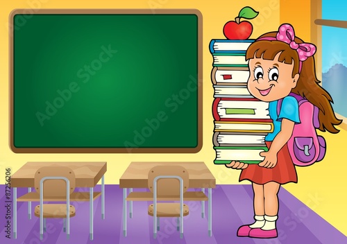 Girl holding books theme image 4