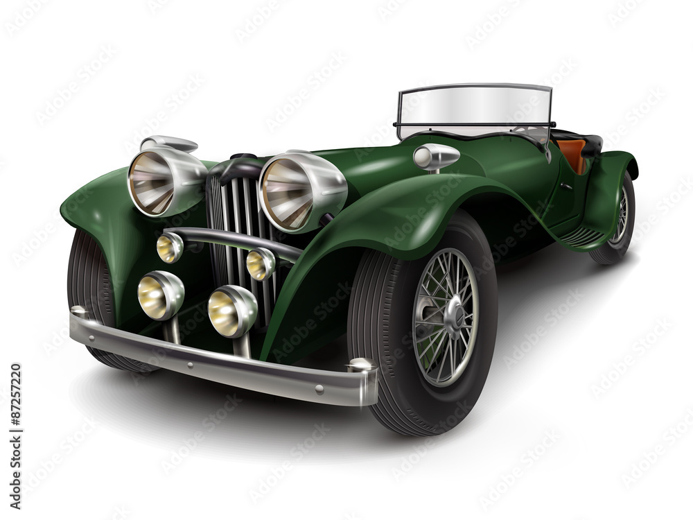 attractive classic green car