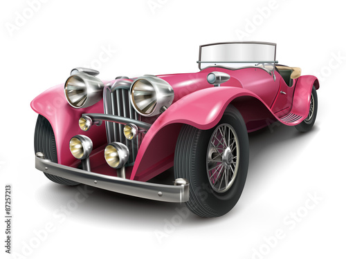 attractive classic pink car