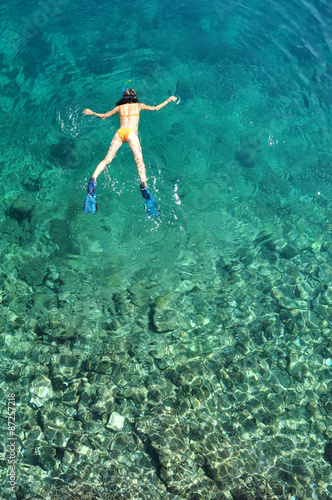 Young woman snorkeling