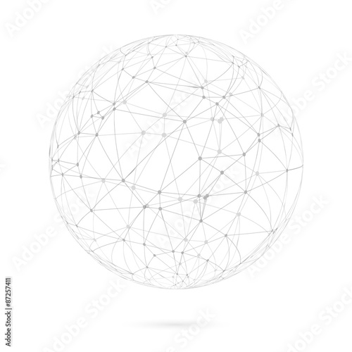 Global Network Lines with Dots Connection Vector Background