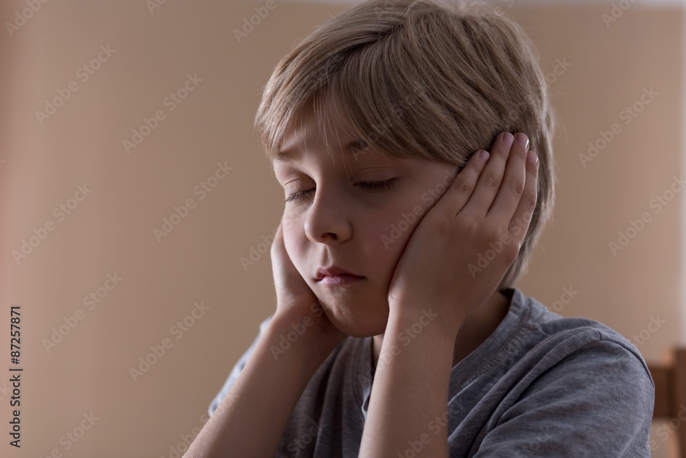 Child with eyes closed Child with eyes closed