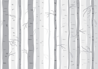 Stickers Berken patronen Silhouet bomen patroon in pastel  © leszekglasner
