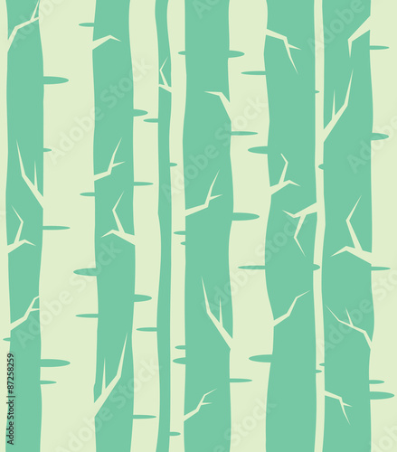 Fototapeta Naklejka Na Ścianę i Meble -  Seamless tree wallpaper, trees vector pattern
