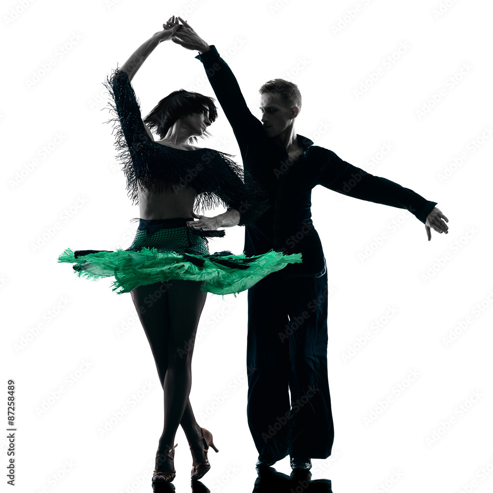 Obraz premium elegant couple dancers dancing silhouette