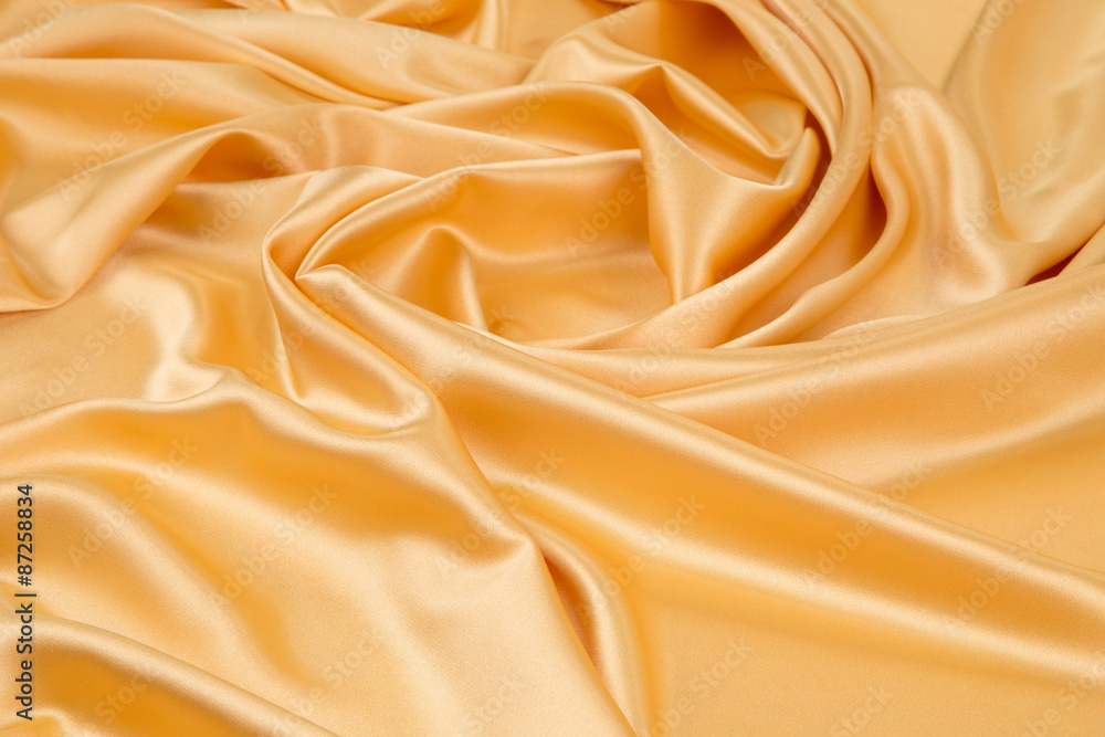 Close up of yellow silk cloth texture. Close up of yellow silk cloth texture.