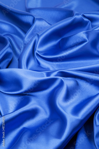 Closeup of blue silk cloth.