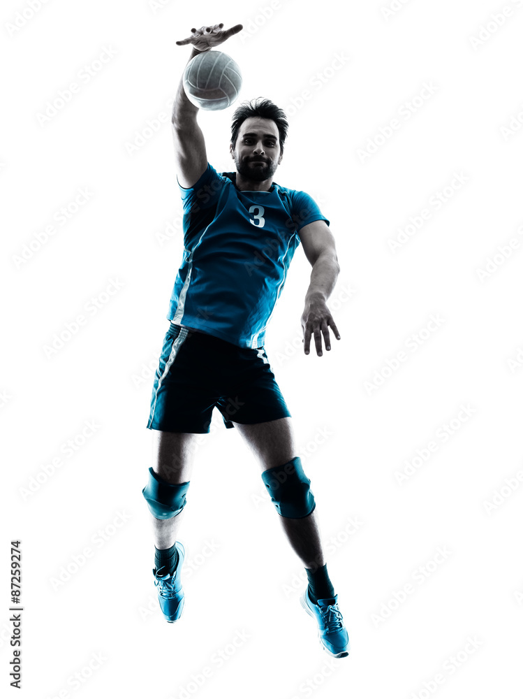 man volleyball  jumping silhouette