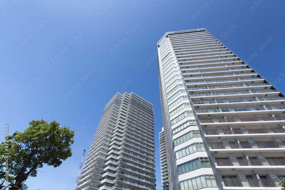 横浜みなとみらいの高層ビルとマンション 横浜みなとみらいの高層ビルとマンション