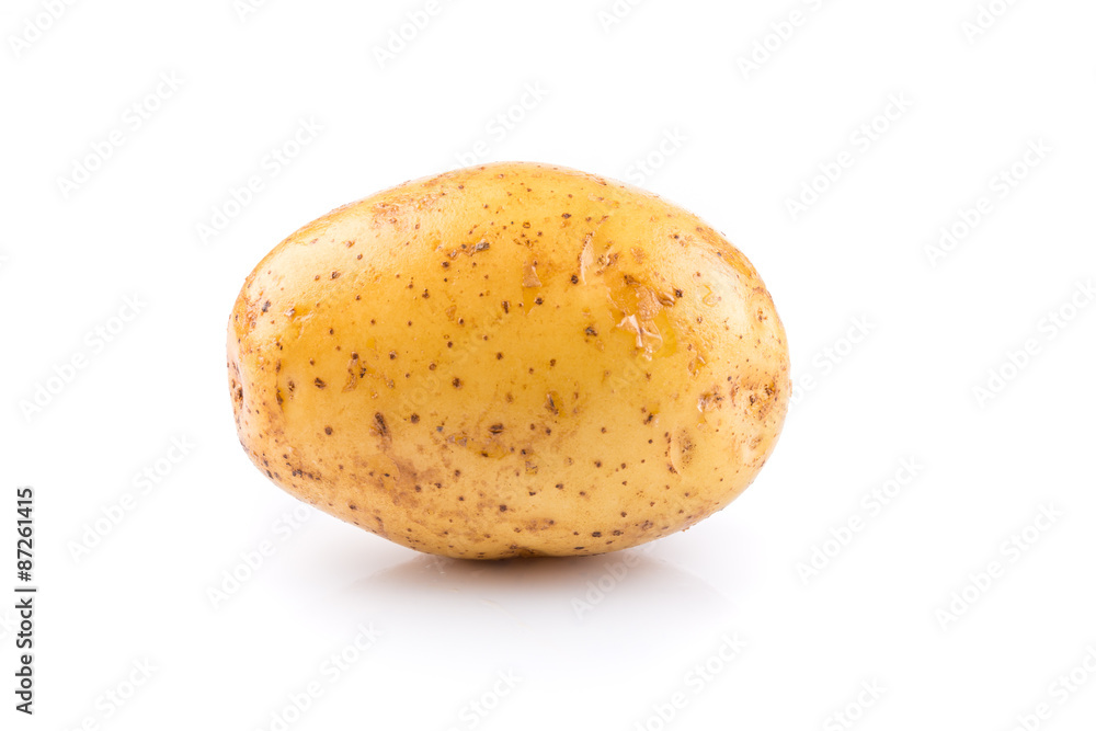 potato isolated on white background close up potato isolated on white background close up