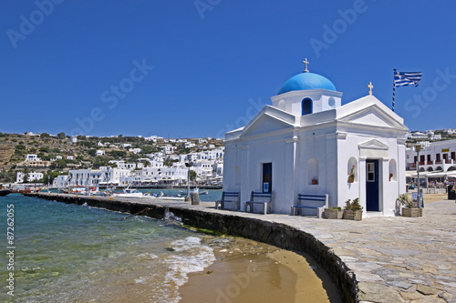 Quadro em tela Kirche in der Bucht von Mykonos